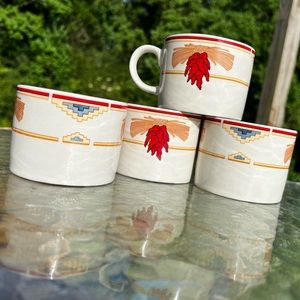 Meiwa : set of four southwestern themed mugs